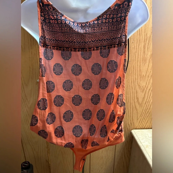 Free People Intimately Soul Of The Sun Bodysuit Boho Brick Combo Size Small - Picture 5 of 8